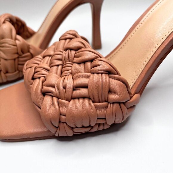 MARC FISHER DIGANA BEIGE NUDE LEATHER HEELED SANDALS - 7.5 - Picture 7 of 11